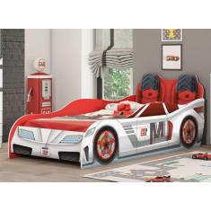 Cama Infantil Carros Fast Car Branco/ Vermelho Móveis Estrela