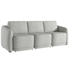 Sofá Cama para Sala de Estar 4 Lugares 336cm Montserrat K01 Linho Cinz