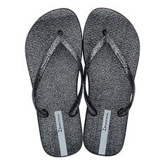 Chinelo, Ipanema, Glitter, Preto Glitter/Prata, 33/34