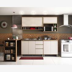 Armário de Cozinha Completa Modulada 7 Peças sem Tampo de 120 Luciane Móveis