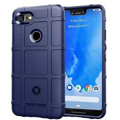 Capa para Google Pixel 3 XL, proteção robusta, material TPU de fibra de carbono, macio antiderrapante macio, anti-impressão digital, capa totalmente protetora para Google Pixel 3 XL