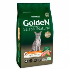 Ração Golden Seleção Natural Gatos Adultos Sabor Frango e Arroz 10,1 k