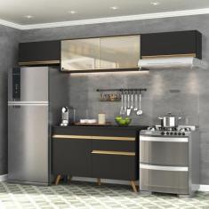 Armário de Cozinha Compacta Multimóveis Veneza GB FG3698 Preta