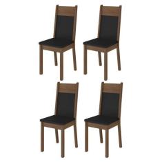 Kit 4 Cadeiras Rustic Preto Madesa