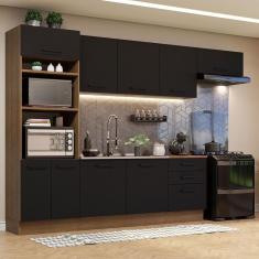 Cozinha Completa 330001 Com Armário E Balcão Rustic/Preto