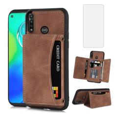 Asuwish Capa de telefone para Moto G Power 2020 capa carteira com protetor de tela de vidro temperado e suporte de cartão de crédito de couro PU com compartimento robusto acessórios para celular
