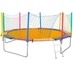 Cama Elástica 3,05M ChicoPlay Lona Amarela Nacional Com Emenda