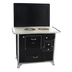 Fogão A Lenha Tradicional 02 Venâncio Gabinete Com Tampa Preto 2getpr