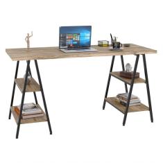 Mesa Escrivaninha Cavalete 150cm Estilo Industrial Prisma C08 Carvalho/preto