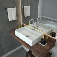 Kit Cuba Rt55 Com Válvula Click 1 Polegada G E Sifão Pvc E Flexível Compace Branca