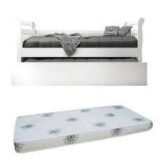 Bicama Babá Júlia Branco Brilho com 2 Colchões – Carolina