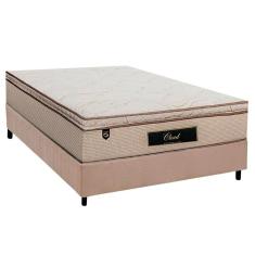 Conjunto Box Casal: Colchão Molas Luckspuma Masterpocket Cloud + Base Crc Suede Clean(138x188)
