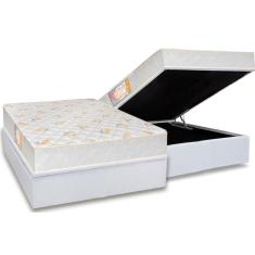 Cama Box Baú Casal Colchão Anatômico Castor Sleep + Base Crc Courano White(138x188)