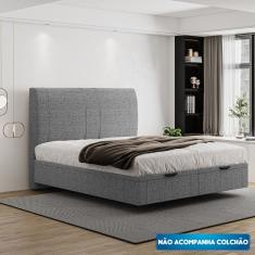 Cama Flutuante Baú Space King Linho - Skybox