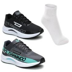 Kit 2 Tênis Masculino Academia Caminhada Corrida Leve Confortavel + Me