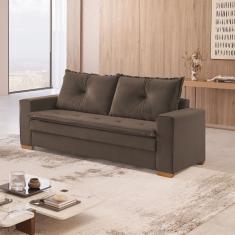 Sofá Florianópolis 3 Lugares 210 cm Veludo Marrom