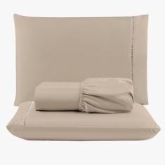 Jogo Lençol Peletizado 400 Fios Casal 3 Peças Casa Hotel - Casa Show E