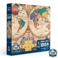 Quebra cabeça o novo mapa do mundo 1000 peças - TOYSTER