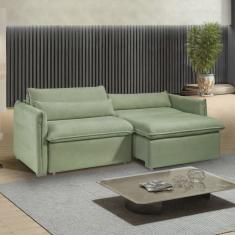 Sofá Cama Retrátil e Reclinável Aurora Boucle