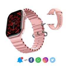 Relógio Smartwatch HW68 Max Series 8 46mm com Tela Infinita e 2 Pulsei