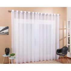 Cortina De Varão Voil Branco 2,80x2,30 Para Sala Ou Quarto