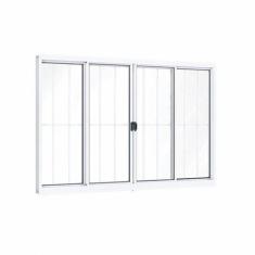 Janela de Alumínio de Correr 100x150cm 4 Folhas Riobras