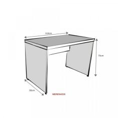 Mesa Reta Natus 40mm 110 Cm 60 Cm Bramov Móveis Branco
