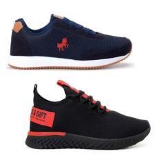 Kit de Tênis Masculino Caminhada Academia 2 Pares BF Shoes-Masculino