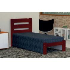 Cama de Solteiro Luna de Madeira Maciça Angelim Pedra/Tauari