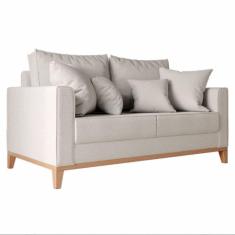 Sofá 2 Lugares 1.40 Beny Base De Madeira Linho