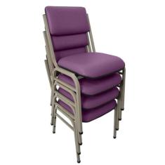 Kit Com 4 Cadeiras Para Auditórios Linha Hotel Smart Roxo