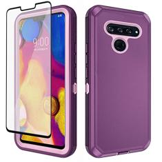 Asuwish Capa de telefone para LG V40 ThinQ com protetor de tela de vidro temperado e capa de celular híbrida à prova de choque acessórios de proteção rígida LGV40 Storm V 40 Thin Q V40ThinQ LG40 40V