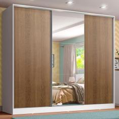 Guarda Roupa Infantil 100% MDF Madesa Logan 3 Portas de Correr com Esp