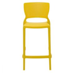 Banqueta Safira Amarela Em Polipropileno e Fibra Tramontina