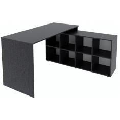 Mesa Escrivaninha Em L 8 Nichos Barcelona Preto