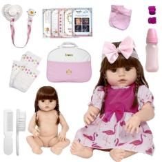 Boneca Reborn Realista Grande Abigail 20 Acessórios Bolsa - Cegonha Re