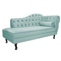 Recamier Diana 185cm Esquerdo Suede Azul Tiffany Doce Sonho