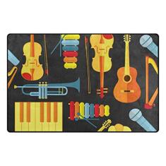 ColourLife Tapete leve e macio, instrumentos musicais, capacho para quartos, entrada, piso de madeira, sala de estar 78,7 x 50,8 cm (6,7 x 3,8 cm) Tapetes de berçário