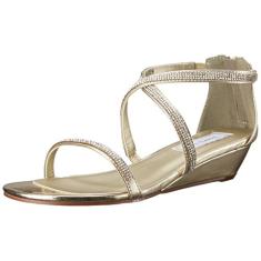 Touch Ups Sandália social feminina Moriah, Ouro/Metálico, 34