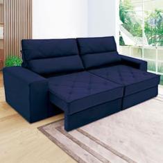 Sofá 3 Lugares Linoforte Fassatti Retrátil e Reclinável Revestido em Tecido Suede com 200cm de Largura