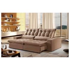 Sofá Venus 2 Lugares Retrátil 2.00m Zara Bege