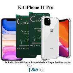 Kit 2 Películas Cerâmica Fosca Privacidade + Capa Capinha Transparente
