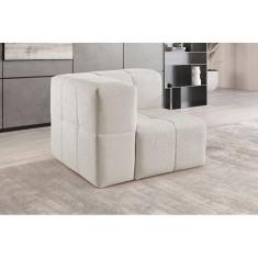 Módulo Sofá Box 3 Lugares Bouclé Nude