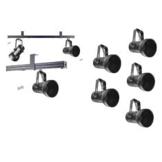 Kit 5 Spot Trilho Perfilado Eletro calha Par20 Bulbo OL7 - Hiperlight