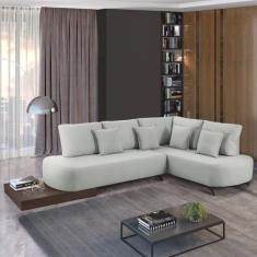 Sofá de Canto 4 Lugares com Almofadas Decorativas Paris 2322 - Estofar