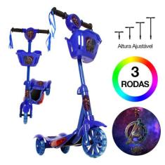 Patinete Vingadores 3 Rodas Brinquedo Criança Com Led - Zein