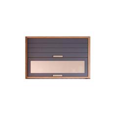 Armário De Cozinha Modulado Eloise 2 Portas Basculante C/ Vidro Reflecta 120cm Freijo/titanium - Mgm