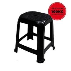 Banqueta Preta Banco De Plástico Multiuso Suporta Até 100 Kg