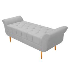 Recamier Estofado Ari 140cm Casal Suede Branco