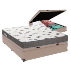 Cama Box Casal com Bau Ortobom D33 Light Bege